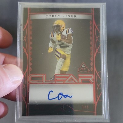 Leaf 2022 Metal Corey Kiner Clear Auto 1/1 #CA-CK2 LSU Tigers Football