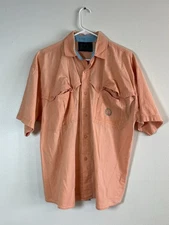 Vintage Wave Rhythm Gitano Shirt Men’s XL Orange Cotton Casual Button Up