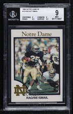 1990 Notre Dame 60 Rocket Ismail Raghib Ismail #10 BGS 9 MINT 0q3