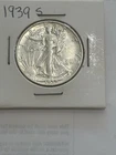 1939 s WALKING  LIBERTY half dollar AU +