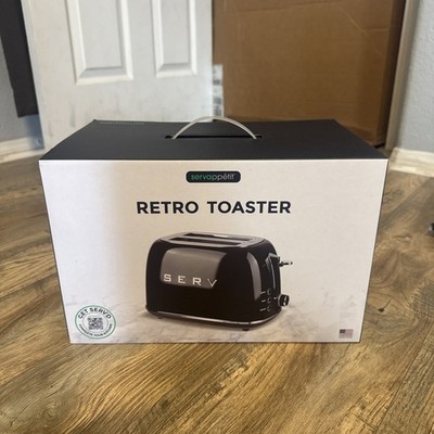 Servappetit Retro Toaster Two Slice Gloss Black brand NEW in Box
