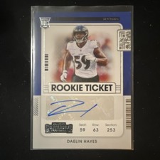 2021 Panini Contenders Rookie Daelin Hayes #221 Baltimore Ravens Autograph NFL