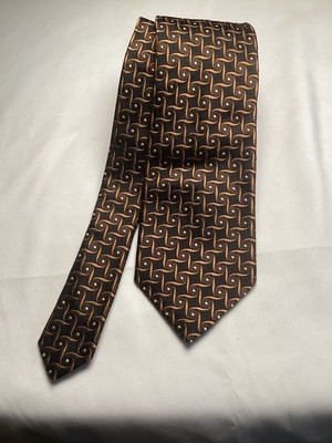 X Mi Brown / Light Brown White Dots  design Tie 100% Silk 60  