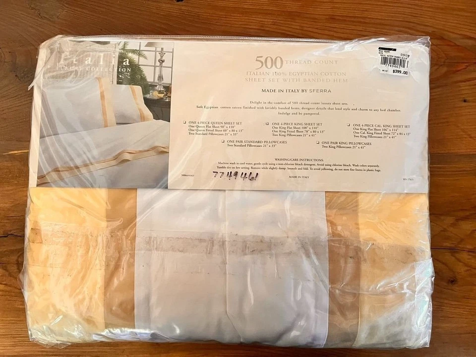 Juego de sábanas Sferra Italia Luxury Collection 500 hilos algodón egipcio king Foto 2 de 3