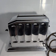 Vintage Toastmaster Waters-Genter 1A2 Chrome Single Slice Toaster Art Deco Works