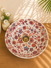 Moroccan BOHO Round Sink Wash Basin Hand Painted Style 31cm Surface Mount