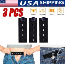 3x Elastic Button Extenders For Jeans Waistband Expander Pants Waist Extension