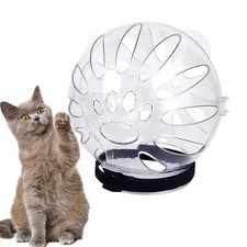 Cat Muzzle Transparent Anti Bite Mouth Cover Breathable Adjustable Hood Muzzle