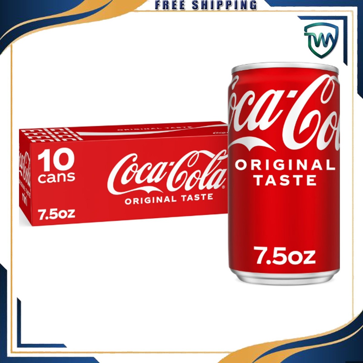 Coca-Cola Mini Soda Pop Fridge Pack, 7.5 FL OZ Cans, 10 Pack