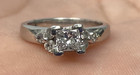 Platinum Natural Diamond Ring Princess Cut 4.2 Grams Size 2.75 Aprx 0.40 CTW — photo 9