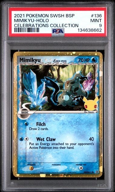 PSA 9 - 2021 Pokemon Celebrations Collection Mimikyu #SWSH136 - Black Star Promo
