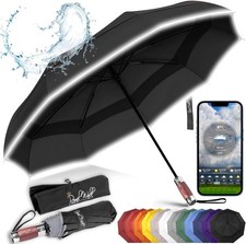 Royal Walk Windproof Folding Travel Umbrella Compact and Strong Black