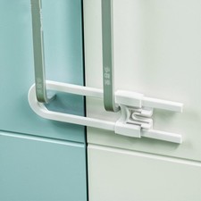 Confezione 2 Serrature Bianche Scorrevoli A Forma di U per Armadio Sicurezza Bambini Serrature a Prova di Bambino
