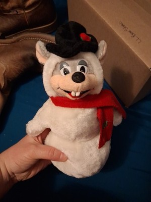 Chuck E. Cheese Schneemann limitierte Auflage 10 Zoll Plüsch mit rotem Schal selten 2010