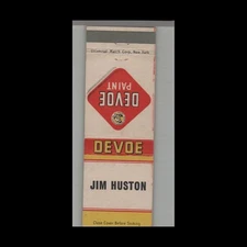 Matchbook Cover Native American Related Devoe Paint Jim Huston