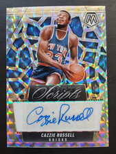 2024-25 Mosaic Cazzie Russell Scripts Silver Prizm Auto #MS-CZI New York Knicks