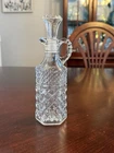 Vintage 1960's Anchor Hocking Wexford 7.5" Oil/Vinegar Glass Cruet & Stopper