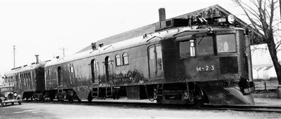 Union Pacific M-23 McKeen Motor Car and Trailer, 1945 5 x 7 Photo