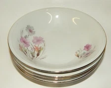Set of 4 Mitterteich Bavaria Germany China Wild Flowers Berry Bowls
