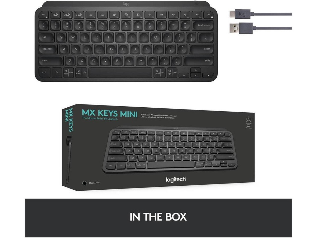 Logitech MX Keys Mini 920-010475 Black Wireless Keyboard | eBay