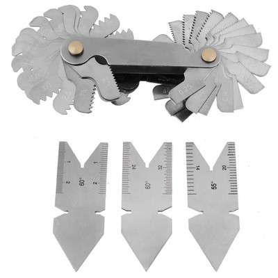1Pc Thread Pitch Gauge 2Pcs 60° Center Gauges 55° Center Gauge Stainless Stee...