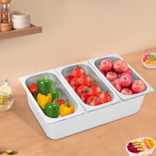 Three-compartment Fruit Pan, Fruit Pan with Acrylic Lids Water-filtering Gaskets