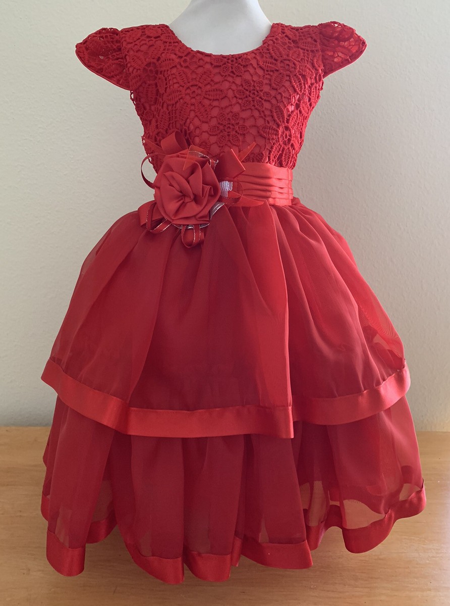 Girls Dress Size 2T Red Birthday Pageant Holiday Party Handmade Princess |  eBay