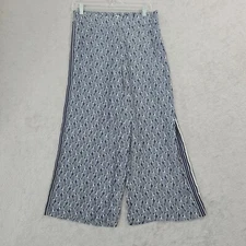 NWOT Max Studio Womens M Blue & White Patterned Crop Wide Leg Pants