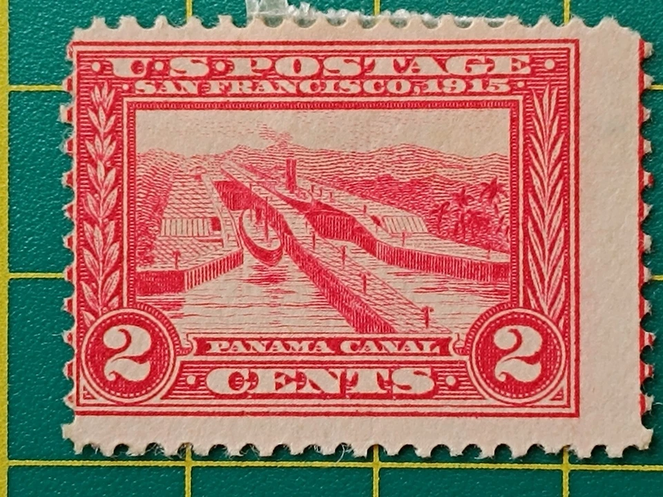 US stamp 1913, Sc A145, #398, 2c, Misperforated, MLH - Image 2 of 4