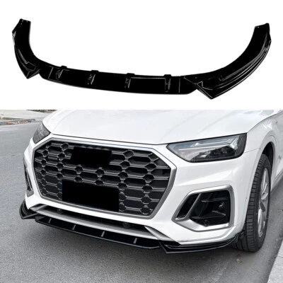 Pour Audi Q5 FY Facelift 2020-24 S-LINE Spoiler Lèvre Lame Jupe Pare-Choc Avant - Photo 1/4