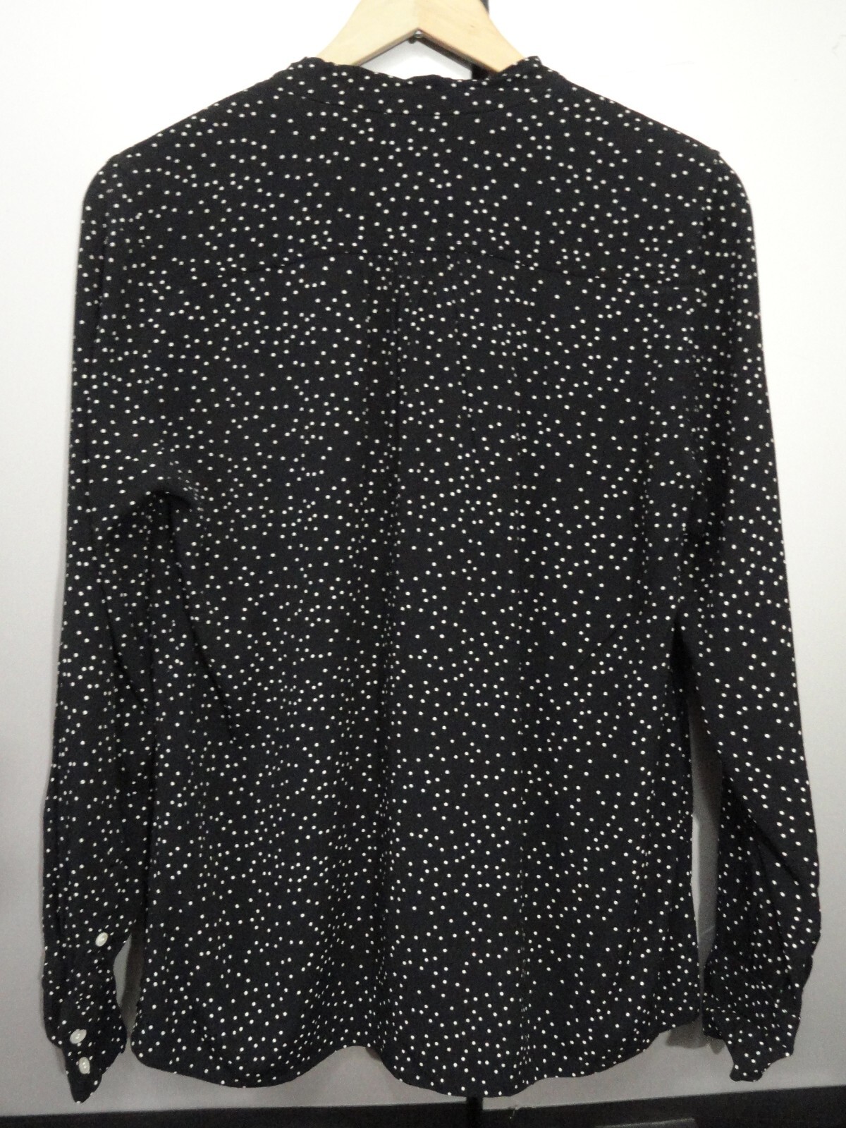 Women's JCrew Black and White Polka Dot Blouse Long S… Gem
