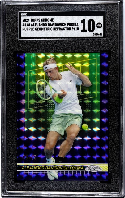 2024 Topps Chrome Alejandro Davidovich Fokina Purple Geometric /15 SGC 10 SMFA