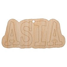 Asia Fun Text Unfinished Craft Wood Holiday Christmas Tree DIY Ornament