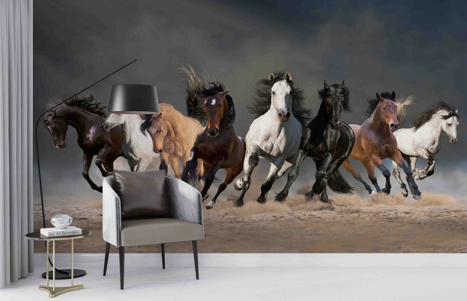 3D Horse Running Wallpaper ずっと気になってた Wall Self-adhesive Removable 1892