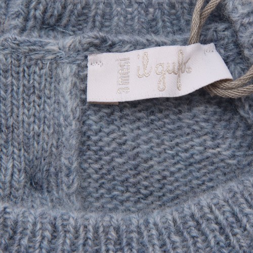 6632AC maglione bimbo boy IL GUFO light blue wool sweater kid - Picture 4 of 4
