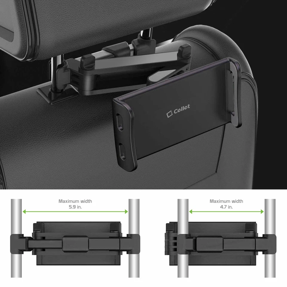 Cellet Car Headrest Tablet & Phone Holder Mount with Extendable Telescopic Arm - Image 2 of 4