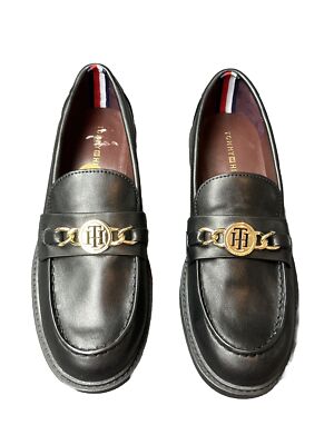 Tommy Hilfiger Black Loafer Women's Slip On Size 6 And 8 New