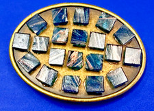 Artisan Stone Cubes - Native American Indian Style Unique Oval Belt Buckle