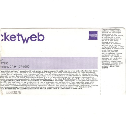 THE DICTS Konzert Ticket Stub CAMBRIDGE MA 9.5.14 THE MIDDLE EAST selten - Bild 2 von 2