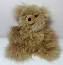 Vtg 10" Shaggy Brown Sitting Bear Plush Long Fur Furry Hair Stuffed Animal