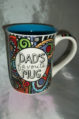 MUD BRIGHTLY COLORED WORLDS BEST DAD COFFEE CUP MUG FATHERS DAY GIFT