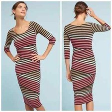 Anthropologie Bailey 44 Stripe Layered Midi Dress Small New With Tags
