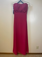 ALFRED ANGELO Bridesmaid Formal Strapless Size 4 Long Color-Lipstick NWT 