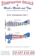 Starfighter Decals 1/72 A.E.F. SHOWBIRDS SPAD XIII Part 1