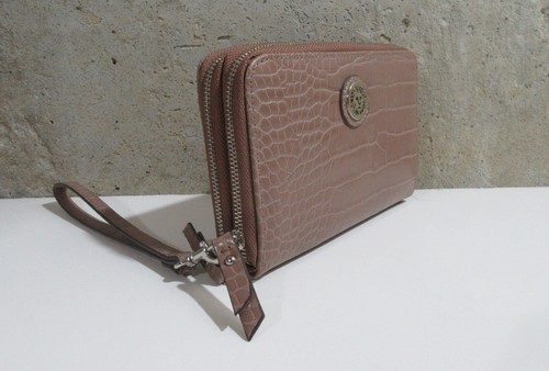 Anne Klein Double Zip Around Wallet Croco Tan - Picture 3 of 7