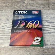 New Sealed TDK IEC I/Type 1 D60 Dynamic Performance 60-Minute Cassette 2 pack