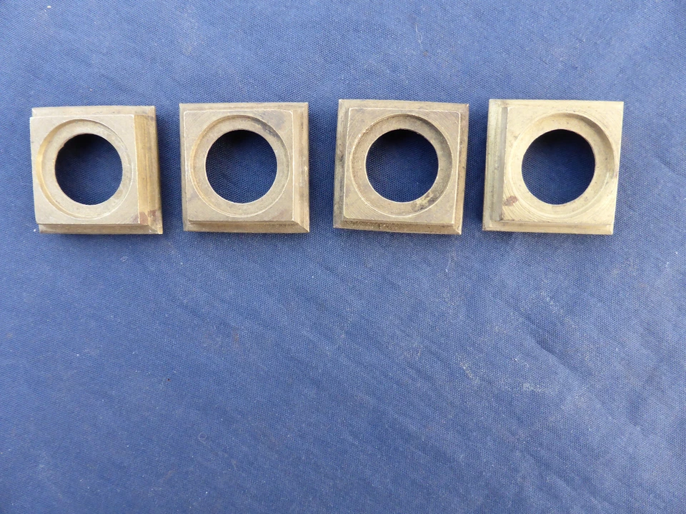 4 bagues carré côté int. 2,5 cm ancienne laiton pieds meuble table fauteuil - Photo 4/4