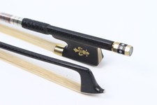 4/4 Violin Bow Colorful Silk Braid Carbon FIber Ebony Frog Bows Hair Flower