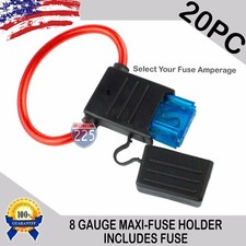 20 Pack 8 Gauge APX MAXI Inline Blade Fuse Holder w/ Waterproof Cap 30A -120A