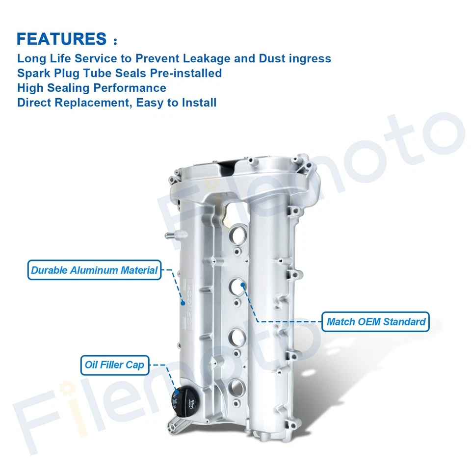 Aluminum Engine Valve Cover for 10-17 Buick Regal Chevrolet Equinox Malibu — 第 2/4 张图片